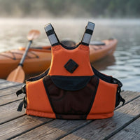Adjustable Straps Kayak Fishing Vest Buckle Closure Kayak Life Vest Mesh Front Neoprene Life Jacket Sleeveless for Adults, Kayaking