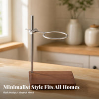 Wood Base Pour-over Dripper Stand Compact Kitchen Tool for Home Brewing