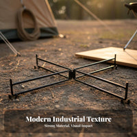 Camping Stand Foldable Stainless Steel Ground Rack Easy Assembly Foldable Outdoor Rack for Campers
