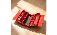 Folding Foldable Metal with Trays Heavy Duty Folding Handheld Tool Box for Garage, Workshop