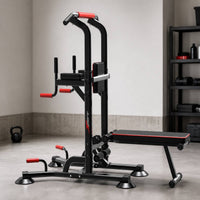 Strength Training Station with Bench Multifunctional Adjustable Strength Training Station Freestanding Pull up Bar with Bench for Fitness Enthusiasts