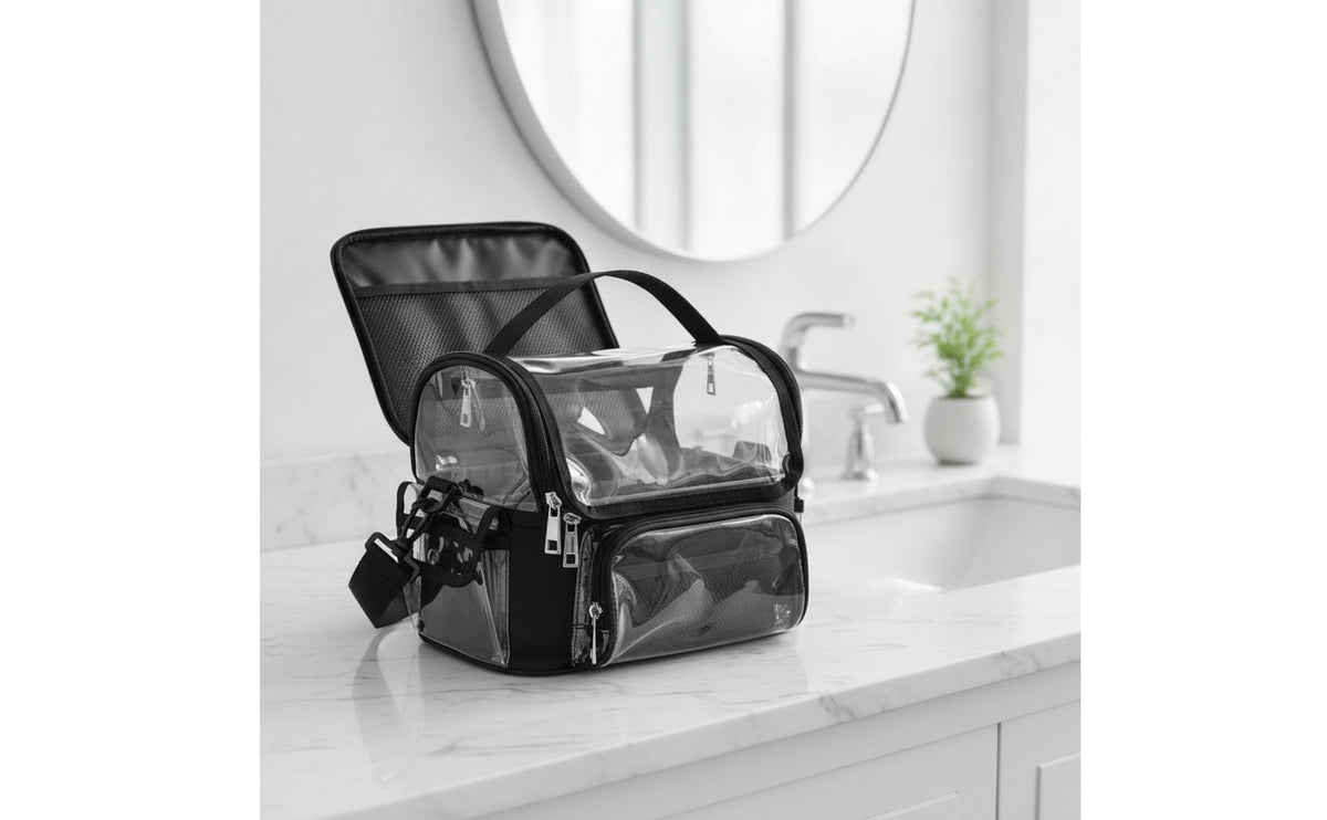 Transparent Makeup Bag See-Through Clear Makeup Pouch Easy to Clean for Travel