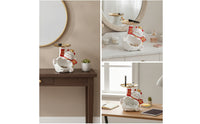 Double-Layer Storage Ornament Waving Cat Figurine Storage Tray Multifunctional Auspicious Cat Statue with Tray for Entryway Table, Vanity