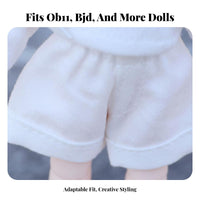 OB11 Doll Shorts Cute Design BJD jean cloth Shorts Wear 1/12 Scale Doll Pants for Hobbyists, Display