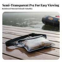 Waterproof Fanny Pack Thickened PVC Material Swimming Phone Protector Bag Adjustable Strap Three-Fold Watertight Pouch for Swimmers, Beachgoers