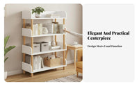 With casters Multi-Tier Rolling Book Cart Space-Saving Tiered Rolling Organizer Simple Design bookcase Easy to Assemble for Students, Office Workers, educators, Living Room, Bedroom, Classroom