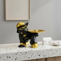 Dog Figurine Key Holder Multi-Functional Decor Canine Statue Tray Canine Statue Butler Key Holder Fun and Practical