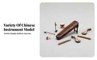 Decorative Only Non-Playable Instrument Replica Highly Detailed Miniature Pipa with Stand Includes Display Accessory Collectible Model Vintage aesthetic for Music Lovers, Collectors