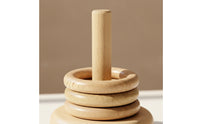 Wooden Disc Stacker Educational Disc Stacker Stacking Toy Natural Toy with Wooden Rings Smooth for Toddlers, Playroom, Nursery