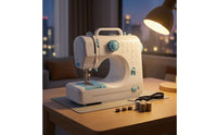 12 Stitch Patterns Compact Sewing Machine Removable Extension Table Portable Sewing Machine Metal Presser Foot Household Appliance Carrying Handle