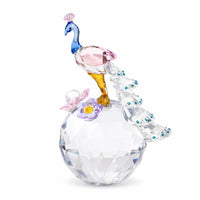 Crystal Peacock Ornament Elegant Crystal Peacock Figurine Tabletop Decoration for Art Lovers