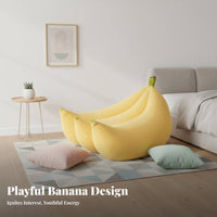 Cute Shape Banana-Shaped Lounger Single Person Bean Bag Chair Novelty Design Floor Sofa Comfortable for College Students, Teens, Adults, Bedroom, Living Room, perusing corner, Lounge Area