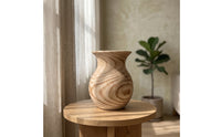 Wooden Flower Vase Handcrafted Wooden Centerpiece Vase Rustic-Simple Vessel for Home Stylists, Simplicity Lovers, Dining Table, Shelf, Entryway
