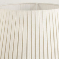 Bedside Table Lamp Shade with Pleated Material in Warm Beige, Drum Lampshade for Living Room and Floor Cloth for Interior Designers