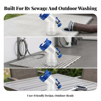 Angled Tube Clear Sewer Elbow Heavy-Duty Resin RV Waste Elbow Leak-Proof Plumbing Part Built-in Gasket