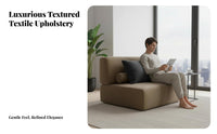 luxuriously soft fabric Upholstery Curved sectional Sofa unrestricted configuration Sectional Seating Designer Look Lounge Couch Deep Seat for Interior Designers, Design fans, Apartment Dwellers, Villa, Living Room, Bedroom