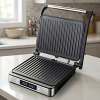 Double-Sided Panini Press Digital Close Grill Compact Panini Grill Countertop for Kitchen, Apartment