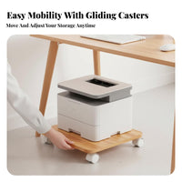 Movable with casters 2-Tier Rolling Rack adaptable Printer Stand Space-Saving Computer tower case holder Easy Assembly for Students, Homeowners, enthusiasts, Under Desk, Study Room