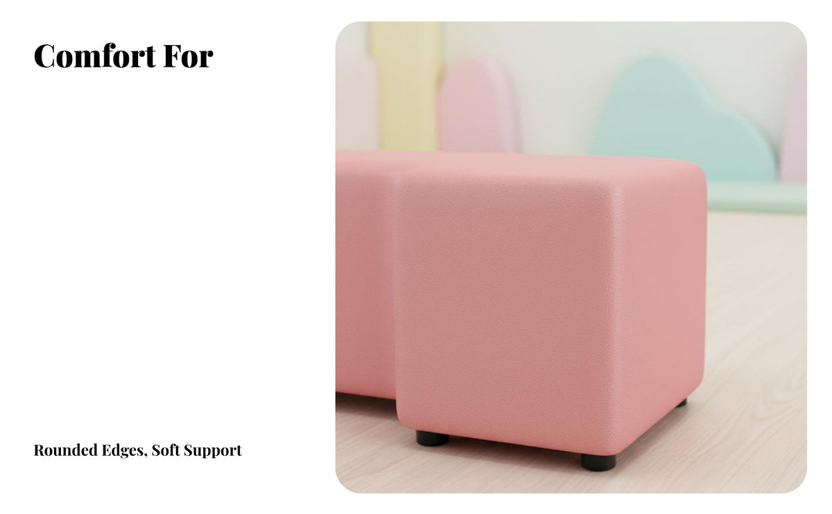 Irregular-Shaped Soft Sofa Combination Freely Combinable Reception Seating Public Space Furniture for Children, Visitors, Lobby, Activity Room, Gym