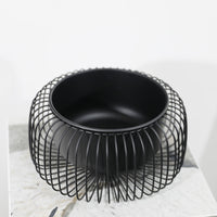 Wire Fruit Basket Sculptural Metal Wire Fruit Basket Industrial Decorative Bowl for Living Room, Shelf