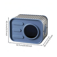 Ribbed Top Plastic Pet House Round Entrance Ventilated Pet Shelter Slatted Side Openings Plastic Dog House Air Vents for Indoor