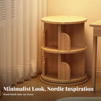 360-Degree Rotation Revolving Tower Shelf Floor-Standing rotating Book Tower Space-Saving Design book storage unit Large Capacity for Students, Apartment Dwellers, Parents, Small Spaces, Study Room, Bedroom, Home Office