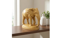 Wooden Elephant Figurine Handmade Elephant Figurine with Base Compact Car Interior