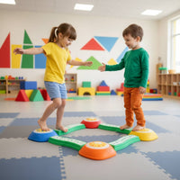 8 Pieces Balance Stepping Stones with Lights Musical Sensory Crossing Stones Active Coordination Toy for Young Children