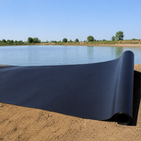 HDPE Geomembrane Pond Liner, Heavy Duty Black Matte Drainage Membrane, Flexible for DIY Pond Projects & Water Features