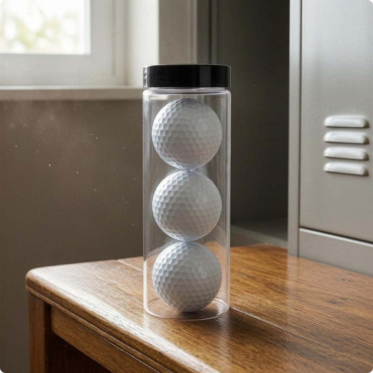 Golf Ball Storage Tube Cylindrical Transparent Golf Ball Tube