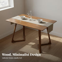 Multi-Purpose Solid Wood Dining Table Versatile Rectangular Dining Table Sturdy Wooden Writing Desk High Load Capacity for Design Enthusiasts, Office Workers, Students