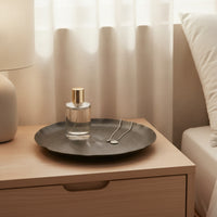 Tray with Hammered Surface Low-Profile Oval Serving Tray Lightweight for Home Decor