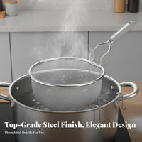 Rust-Proof Pasta Blanching Basket Large Capacity Pot Hook Strainer Long-Lasting Pasta Boiling Basket Lightweight