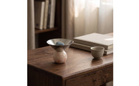 Pedestal Tray with Stone Base Modern Decorative Centerpiece Bowl Minimalist Stainless Steel Fruit Bowl for Entryway