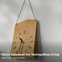 Creative Design Nordic Design Wall Clock Accurate Timekeeping Leather Hanging Clock for Homeowners, Family, Living Room, Bedroom, Office