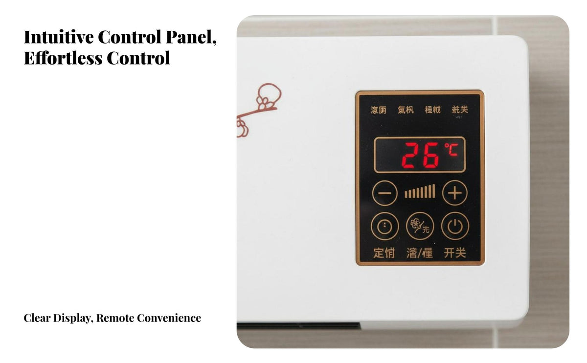 Wall Mounted Heater Fan Warm & Cool Double Use Electric Heater and Chiller Fan Home Appliance Adjustable Thermostat Timer