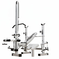 Heavy-Duty Steel Construction Adjustable Squat Rack Bench Press High Load Bearing Adjustable Weight Bench Press Station Space-Saving Weightlifting Bed Foldable Design