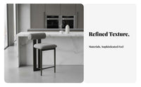 Retro Design Upholstered Counter Stool with rear supportrest Nordic design Woven rear supportrest Bar Stool Footrest Included High Chair Ergonomic for Homeowners, Interior Designers, Business Owners, Restaurant, Coffee Shop, Reception Desk, Dining Room