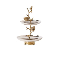 Two-Tier Serving Stand Decorative Tiered Serving Tray Easy to Clean Jewelry Display Holder for Hosts, Tabletop, Parties, Weddings