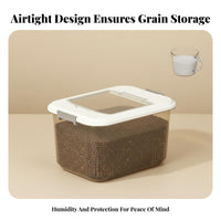 Moisture-Proof Rice Storage Container Long-Lasting Sealed Grain Bin Space Saving for Cupboard, Countertop