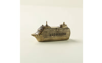 Brass Ship Miniature Ship Ornament Collectible Figurine for Collectors, Office