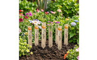 14 Pieces Garden Labels with Stakes Flat Garden Placards Plastic Plant Labels Decorative Markers Reusable for Gardeners
