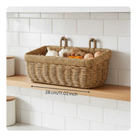 Wall Hanging Storage Basket Versatile Wall Hanging Woven Basket Lightweight Handwoven Storage Bin for Entryway, Washroom