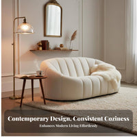 Pumpkin Three-Seater French Cream design Sofa Small Apartment perfect for Couch for Young Adults, Interior Designers, Studio, Lounge Area