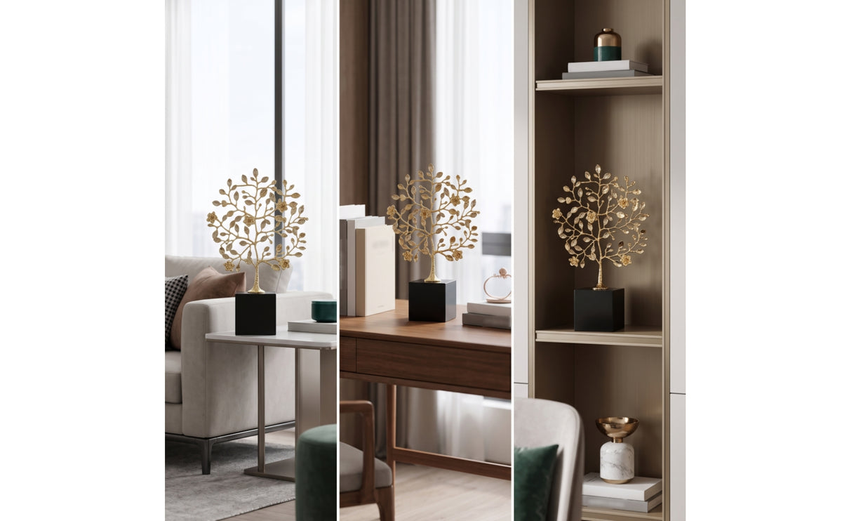 Metal Arboreal Sculpture Sculptural Metal Sculpture Delicate Decorative Statue for Homeowners, Living Room, Office