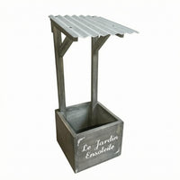 exposedTop Wooden Wall Planter Decorative Text Corrugated Roof Planter Garden Planting Box
