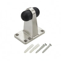 Brushed Metal Triangular Door Stopper Impact Protection Stainless Steel Door Stopper Installation Screws Home Hardware Rounded Edges