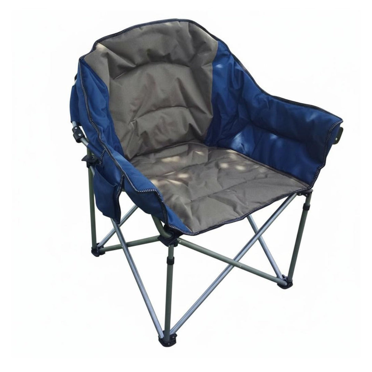 Foldable Design Portable Armchair with beverage Holder sturdy Frame Folding Chair Includes Carrying Bag Camp Seat Insulated chiller Pouch for Beach&travelers, Spectators, Camping, Fishing, Beach, outdoor dining