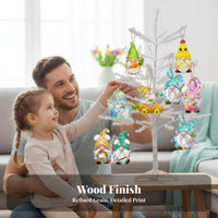 12 Pieces Easter Gnome and rabbit Pendants Lightweight Hanging decoration for children