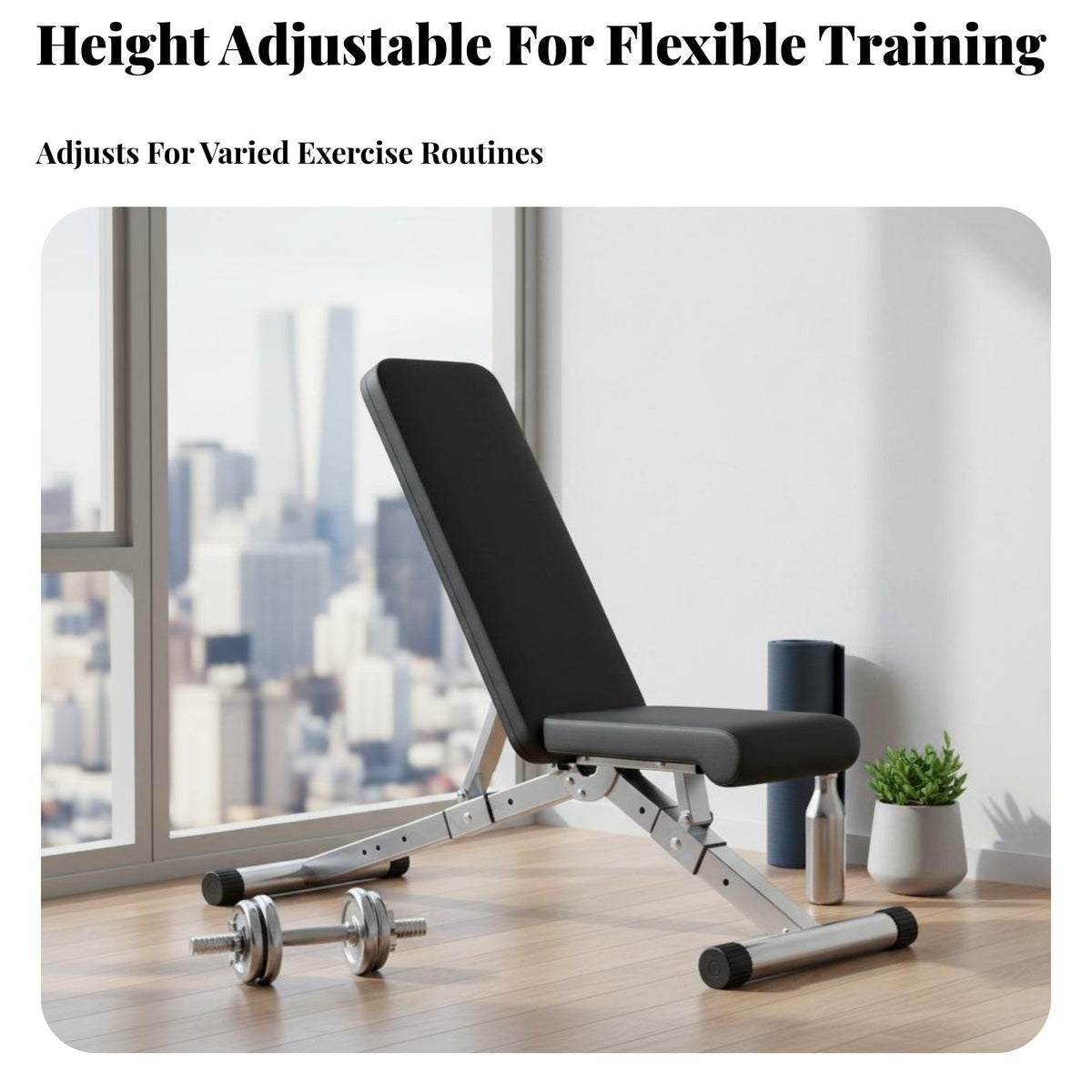 Adjustable Weight Bench Space Saving Foldable Exercise Bench Padded Cushion Fitness Equipment for Home Gym